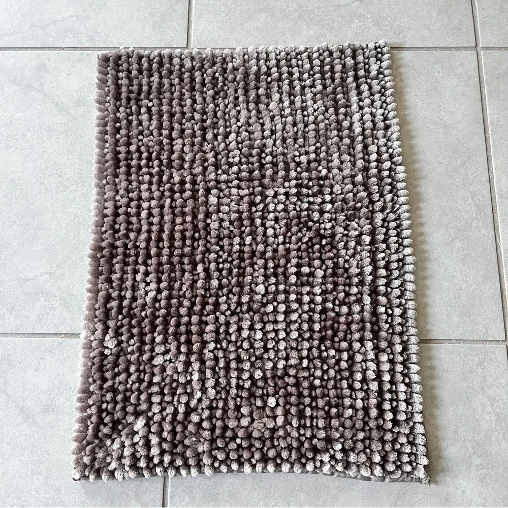 Brown and Cream Textured kitchen and Bath floor Mat rug